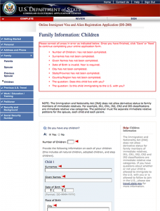 ds 260 form confirmation page sample